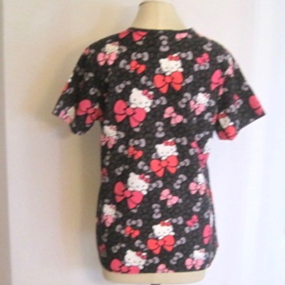 Hello Kitty Mock Wrap Scrub Top - Picture 3 of 7